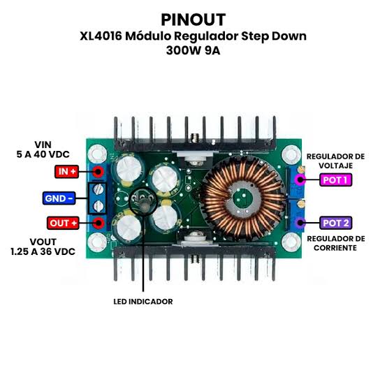 Regulador-de-Voltaje-Step-Down-XL4016 DC-DC